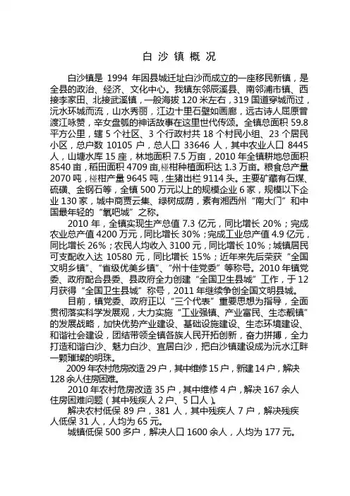 白 沙 镇 概 况