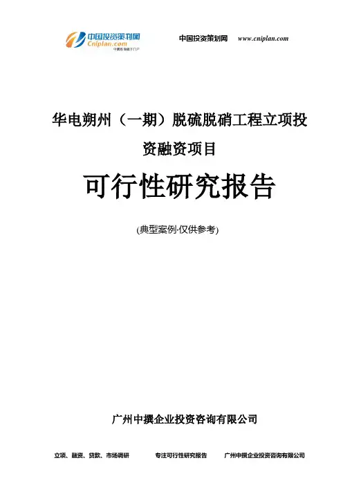 华电朔州(一期)脱硫脱硝工程融资投资立项项目可行性研究报告(非常详细)