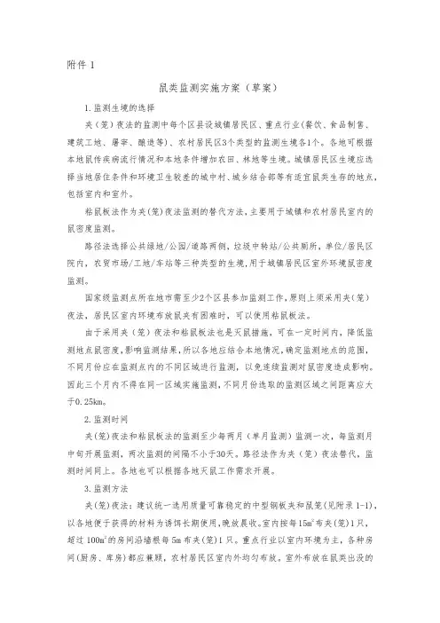 病媒监测-鼠类监测实施方案