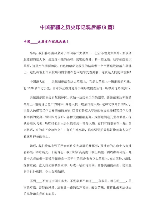 中国新疆之历史印记观后感(8篇)