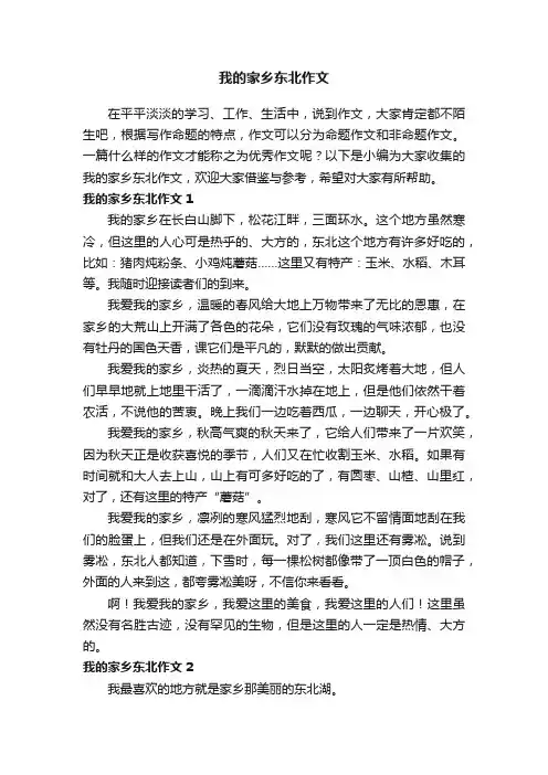 我的家乡东北作文范文（精选6篇）