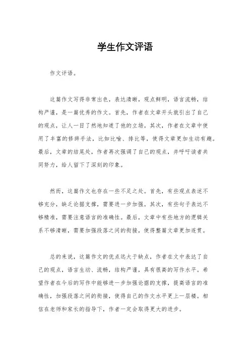 学生作文评语