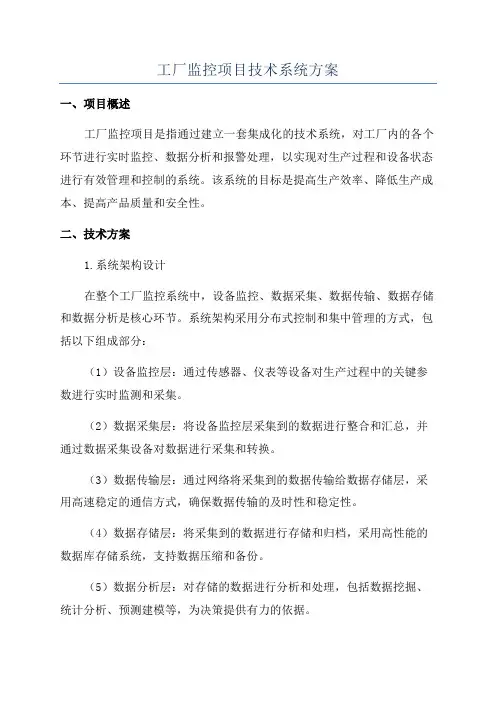 工厂监控项目技术系统方案