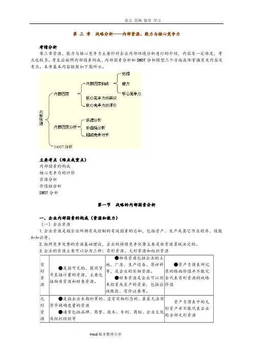 3战略分析(内部资源、能力和核心竞争力)