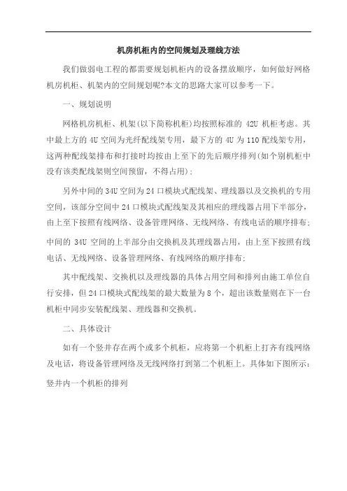 机房机柜内的空间规划及理线方法
