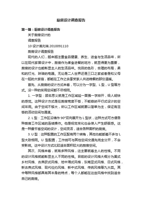 厨房设计调查报告