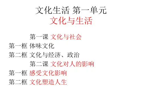 文化生活每课知识框架PPT