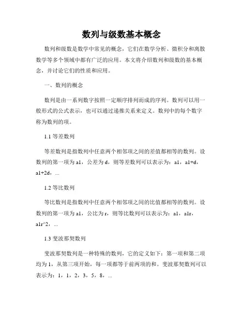 数列与级数基本概念