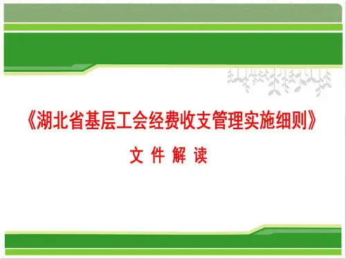 《湖北省基层工会经费收支管理实施细则》文件解读