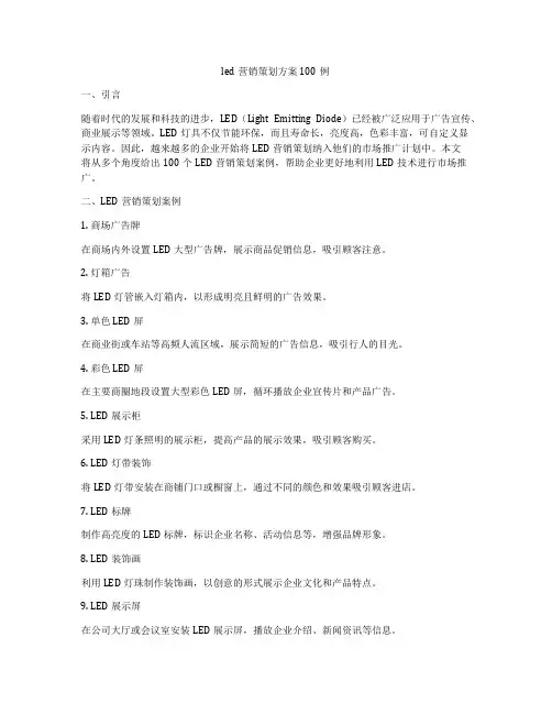 led营销策划方案100例