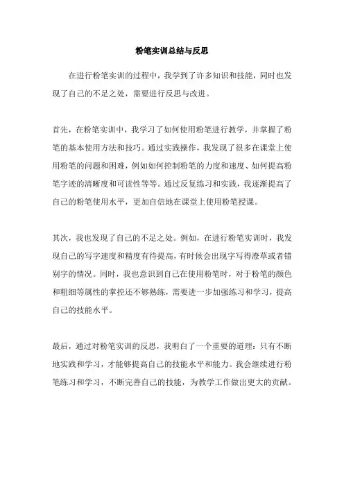 粉笔实训总结与反思