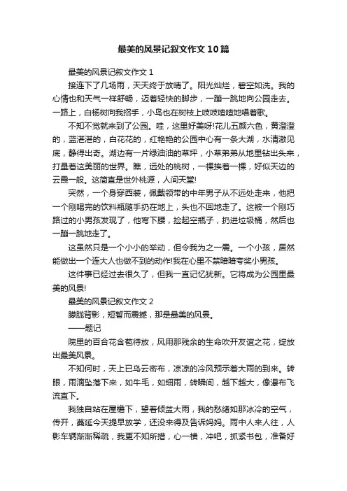 最美的风景记叙文作文10篇