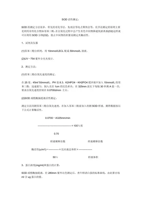SOD活性测定