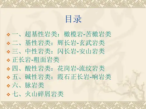 岩浆岩分类