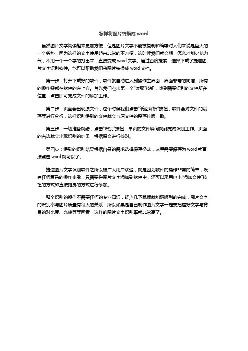 怎样将图片转换成word