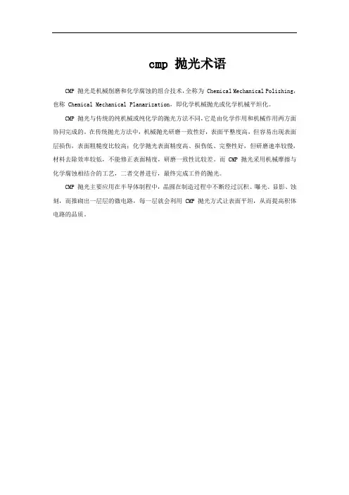 cmp 抛光术语