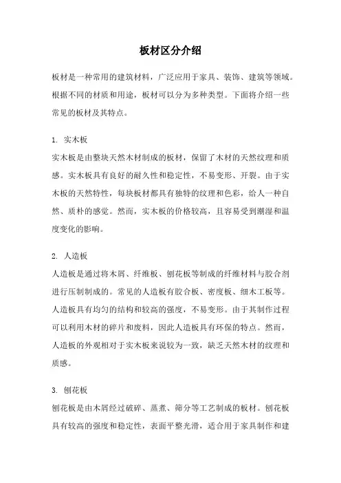 板材区分介绍