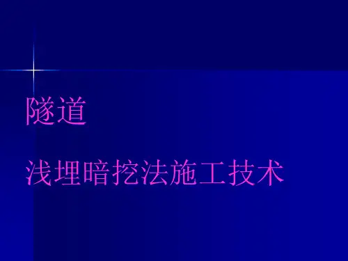 浅埋暗挖法施工技术参考