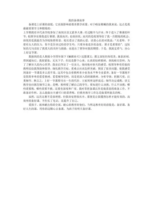 我的备课故事