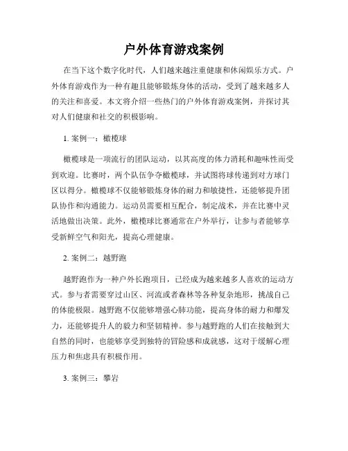 户外体育游戏案例