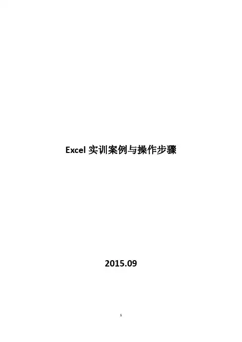 EXCEL实训案例与操作步骤