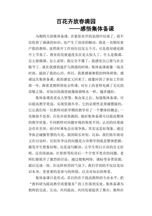 集体备课收获