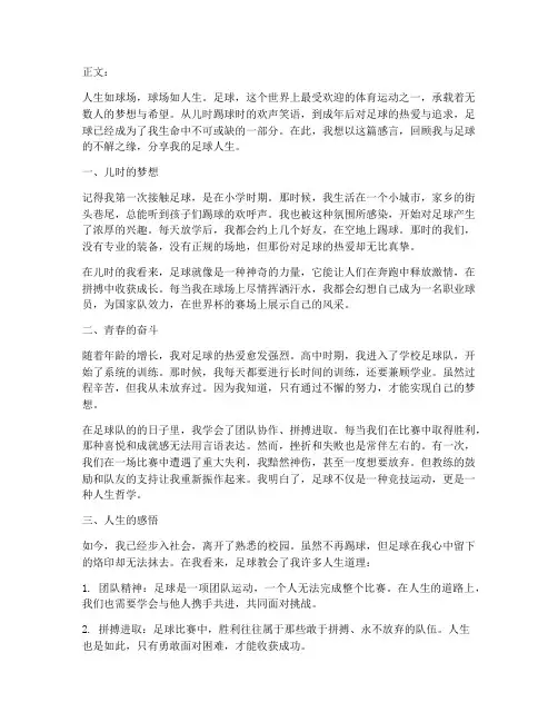 足球人生感言