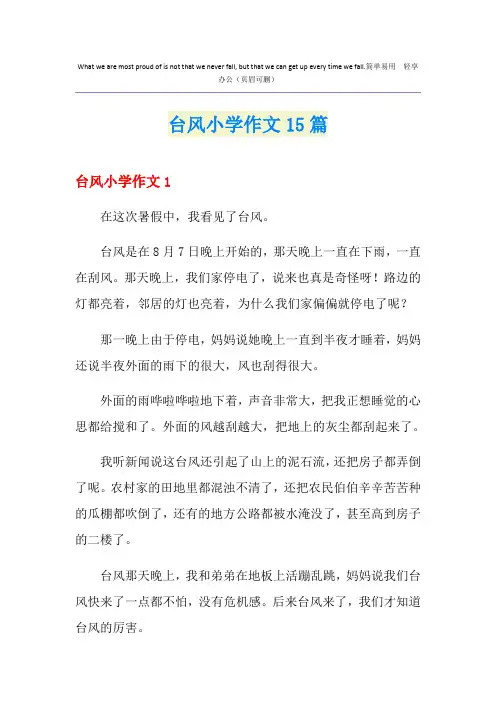 台风小学作文15篇
