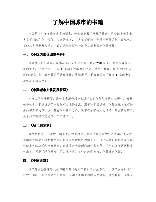 了解中国城市的书籍