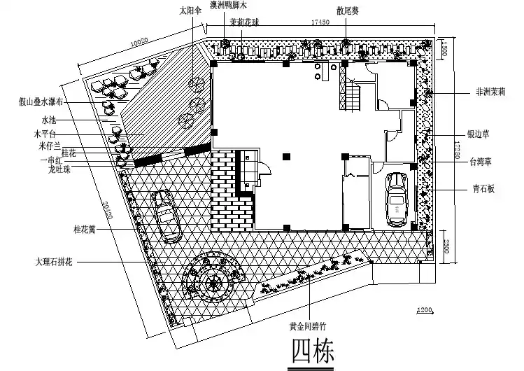 【设计图纸】别墅庭院景观设计方案(精选CAD图例) 