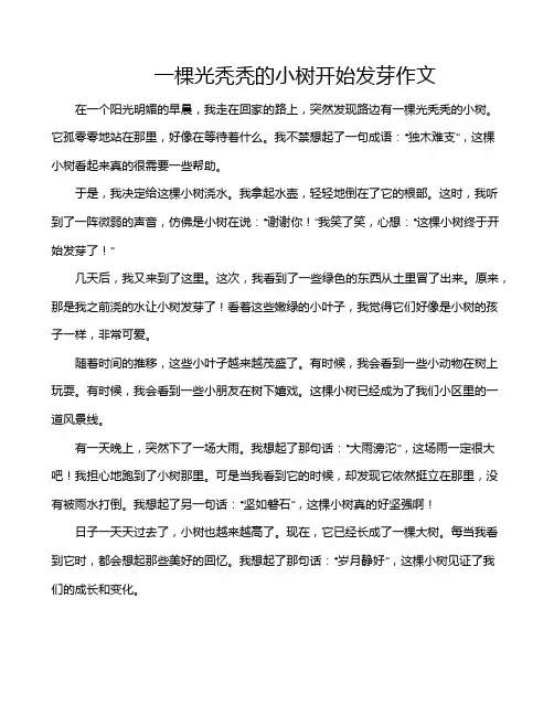 一棵光秃秃的小树开始发芽作文