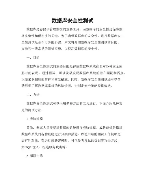 数据库安全性测试