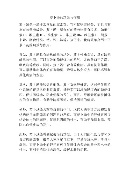 萝卜汤的功效与作用