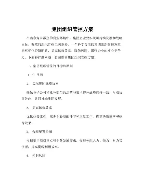 集团组织管控方案