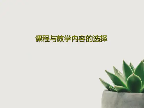 课程与教学内容的选择共57页