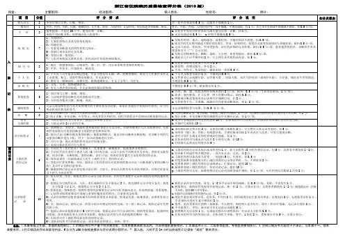 浙江省住院病历质量检查评分表(2010版)