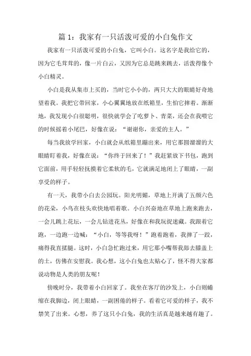 我家有一只活泼可爱的小白兔作文精选8篇