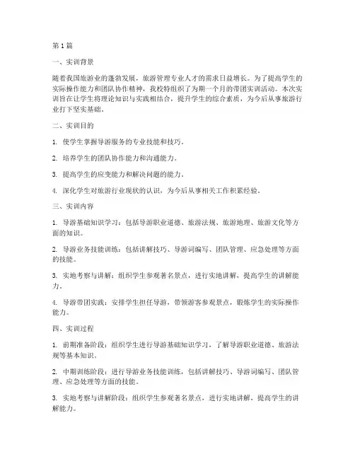带团实训总结实践报告(2篇)