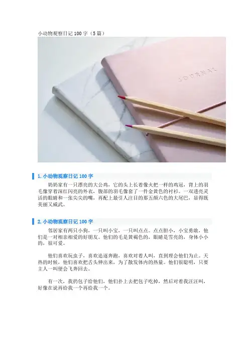 小动物观察日记100字(5篇)