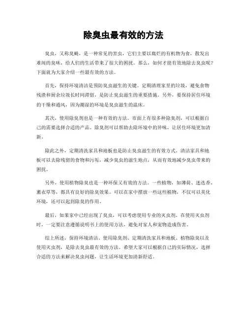 除臭虫最有效的方法