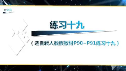 (新人教版)数学六年级上册练习十九