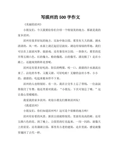 写滨州的500字作文
