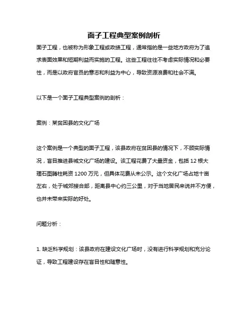 面子工程典型案例剖析