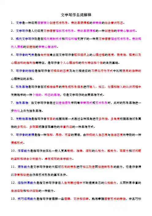 写作名词解释