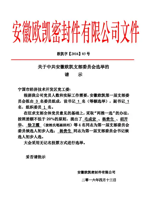 委员候选人名单请示报告