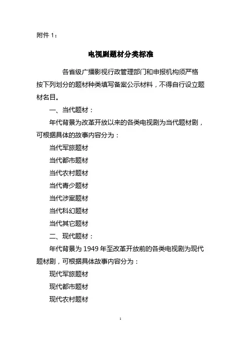 年代及题材划分
