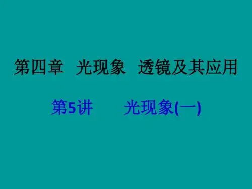2014中考物理光现象(一)总复习