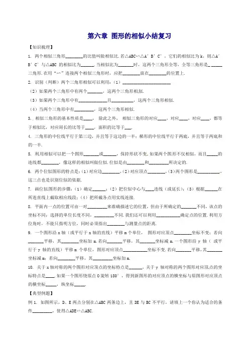 苏科初中数学九年级下册《6.0第6章 图形的相似》教案 (1).doc
