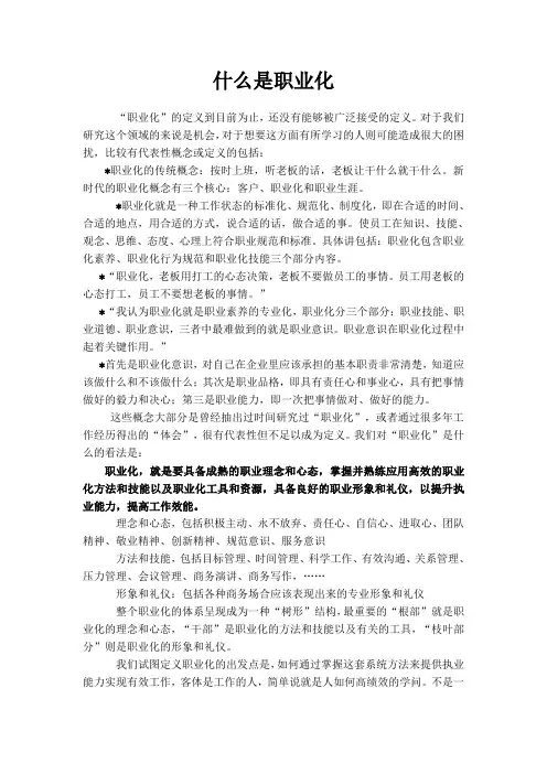 什么是职业化
