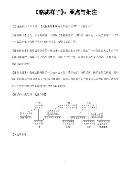 (名师整理)最新语文中考《骆驼祥子》名著阅读专题精练(含答案解析)